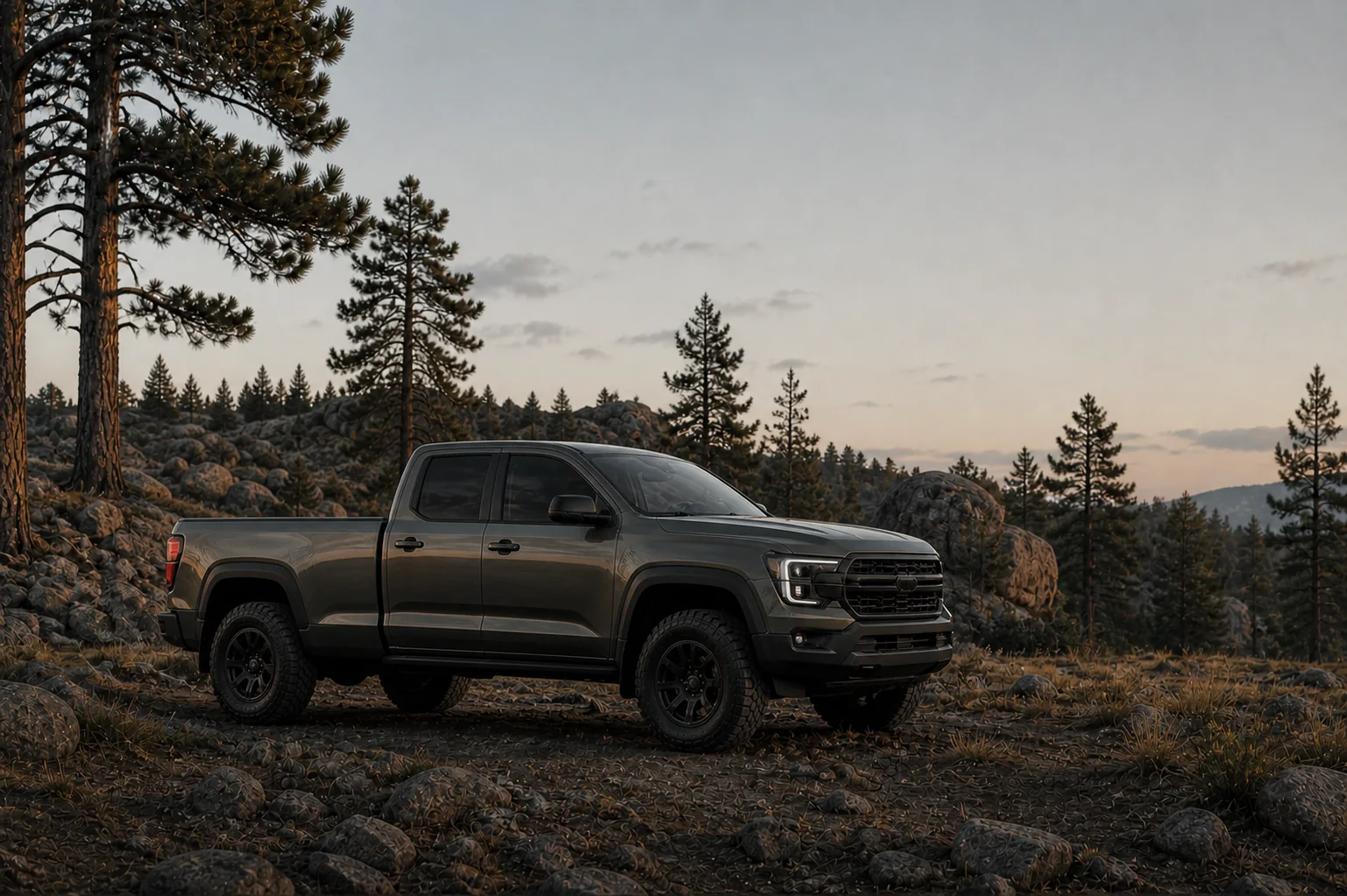 Pickup truck with the camper module removed